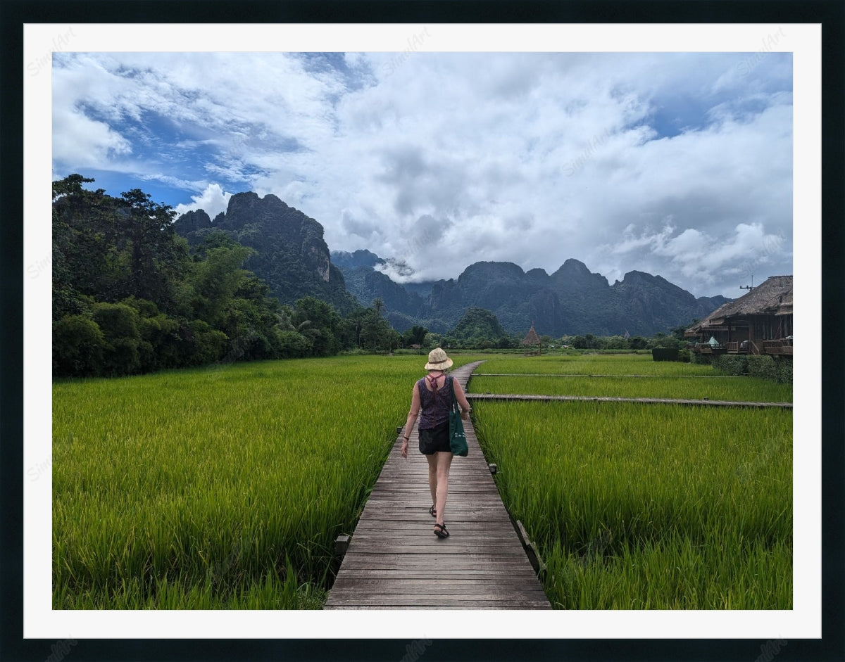 Framed print with mount & glazing